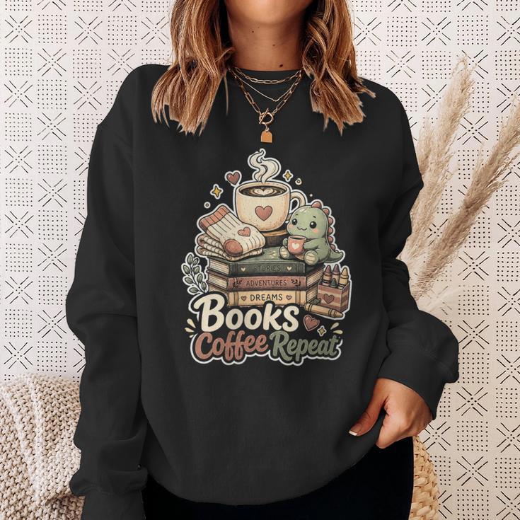 Women's Books Coffee Repeat Cute Reading Lover Sweatshirt Gifts for Her Women's Books Coffee Repeat Cute Reading Lover Sweatshirt Gifts for Her