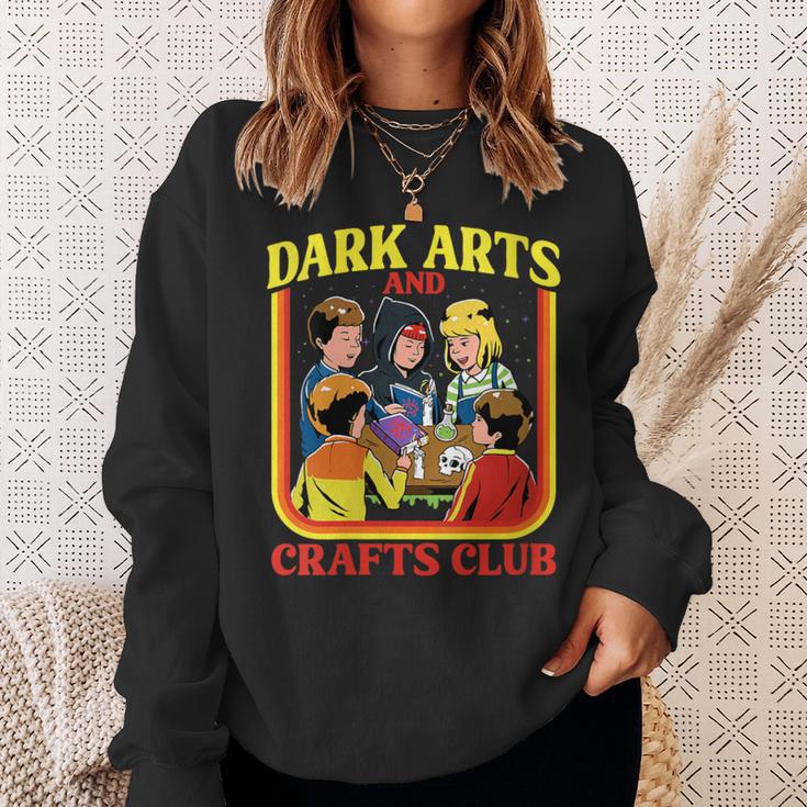 Women's Dark Arts And Crafts Club Retro Witchy Book Cover Sweatshirt Gifts for Her
