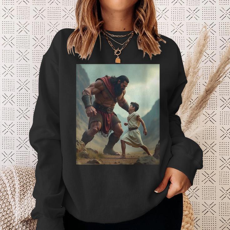 Women's David And Goliath Bible Book Of Samuel King David Sweatshirt Gifts for Her Women's David And Goliath Bible Book Of Samuel King David Sweatshirt Gifts for Her