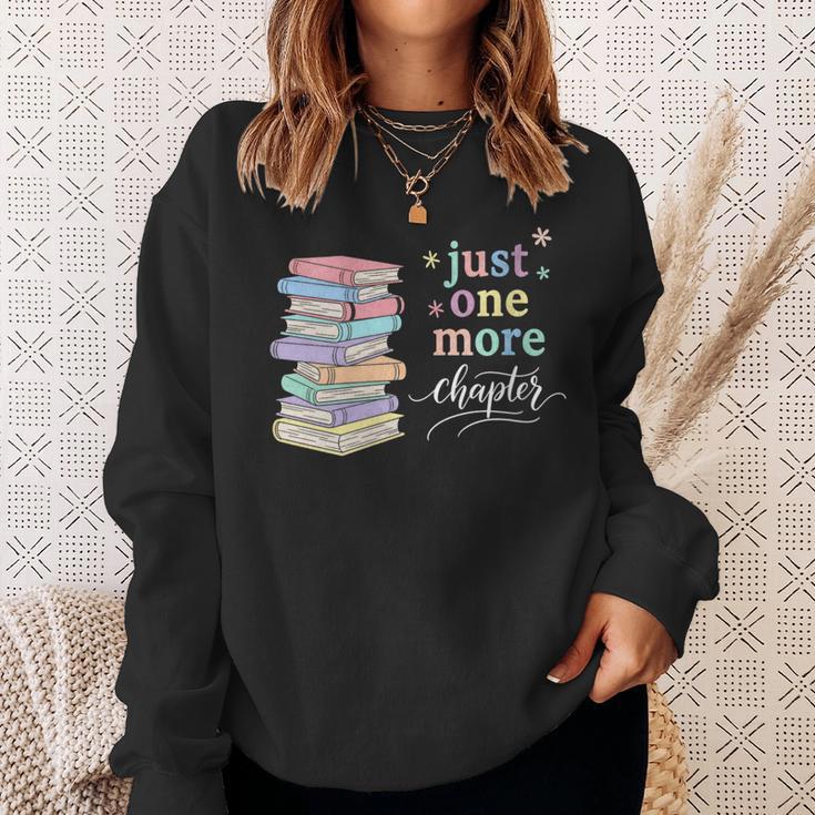 Women's Just One More Chapter Cozy Pastel Bookworm Cute Book Reader Sweatshirt Gifts for Her