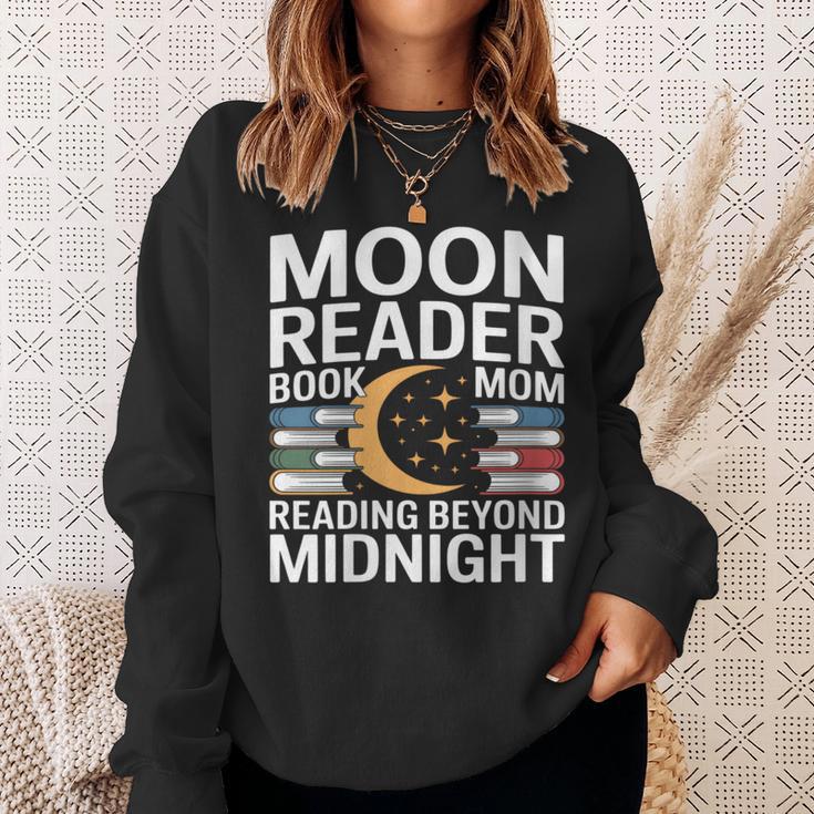 Women's Moon Reader Book Mom Reading Beyond Midnight Sweatshirt Gifts for Her