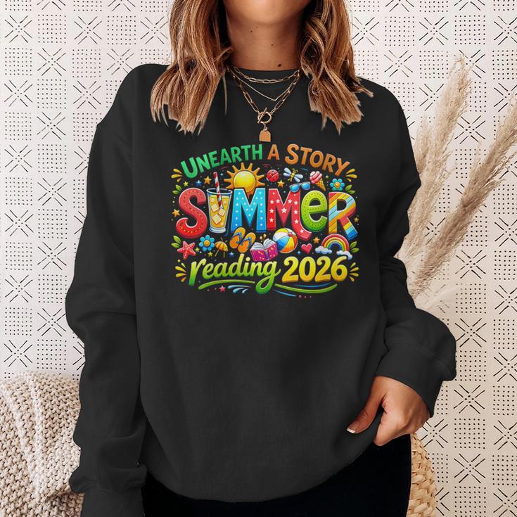 Women's Unearth a Story Summer 2026 Summer Reading Program Book Sweatshirt Gifts for Her