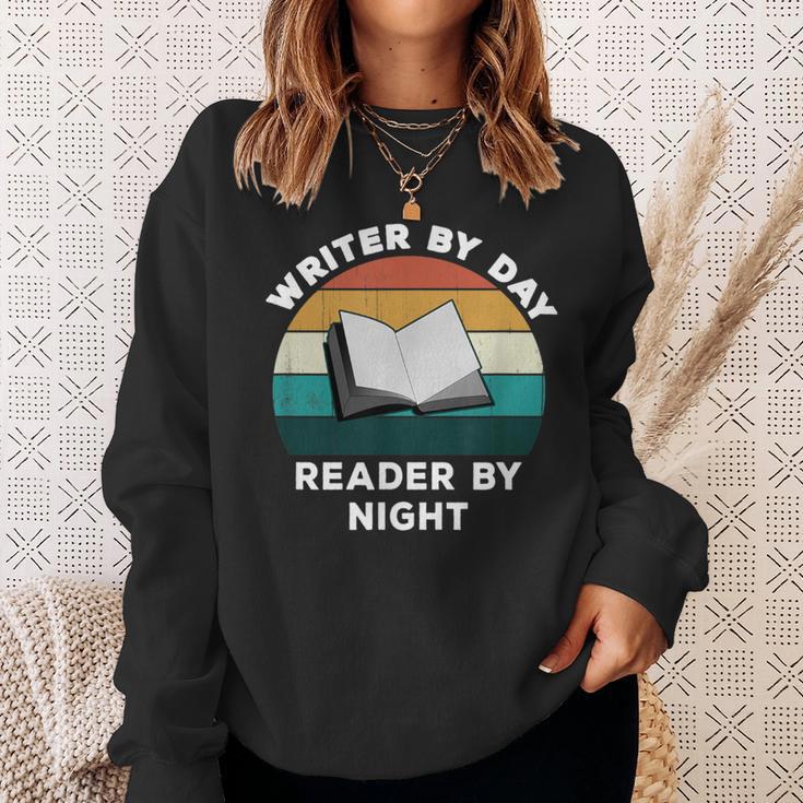 Writer By Day Reader By Night Write Cool Book Lover Sweatshirt Gifts for Her