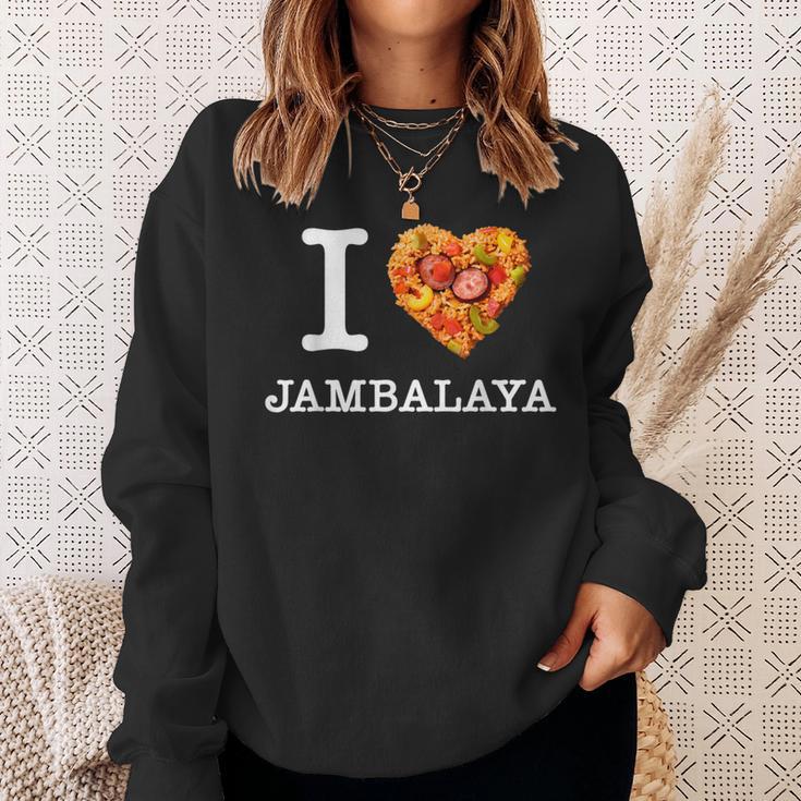 “I Love Jambalaya” のジャンバラヤ好き向けデザイン スウェットシャツ 彼女への贈り物