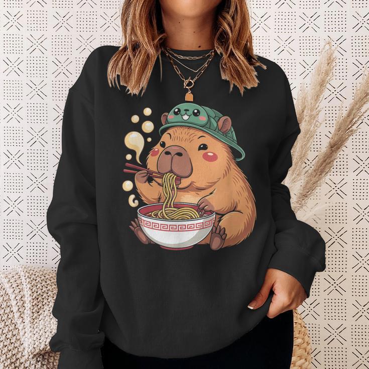 かわいいカピバラと亀 リュック ラーメン カワイイ スウェットシャツ 彼女への贈り物