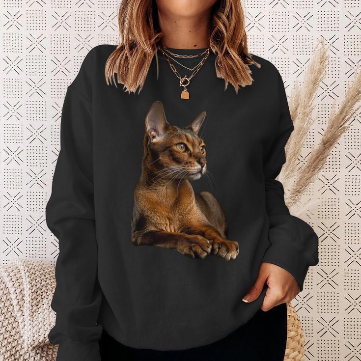 アビシニアン猫 長袖tシャツ スウェットシャツ 彼女への贈り物