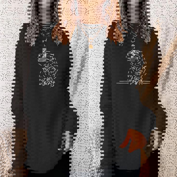 エレガントなラインアート ガーゴイル ヤモリ 爬虫類 スウェットシャツ 彼女への贈り物