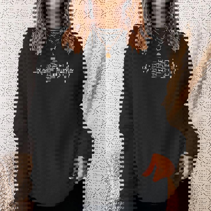 エレキギタープレーヤー ギターエフェクトペダル ハートビート スウェットシャツ 彼女への贈り物