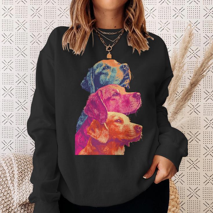 カラフルなラブラドールレトリバー犬夏の美的ペットアート 長袖tシャツ スウェットシャツ 彼女への贈り物