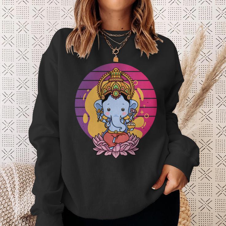 ガネーシャ 象 ヒンドゥー教の神 ガネーシャ 河合主 ガネーシャ 長袖tシャツ スウェットシャツ 彼女への贈り物