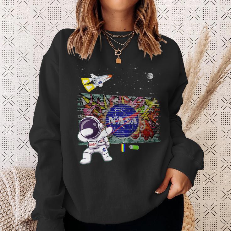 キッズ Nasaグラフィティアート宇宙飛行士キッドダビングスペースシャトルクール スウェットシャツ 彼女への贈り物