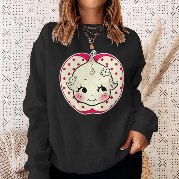 キューピー 赤ちゃん りんご 水玉 長袖tシャツ スウェットシャツ 彼女への贈り物