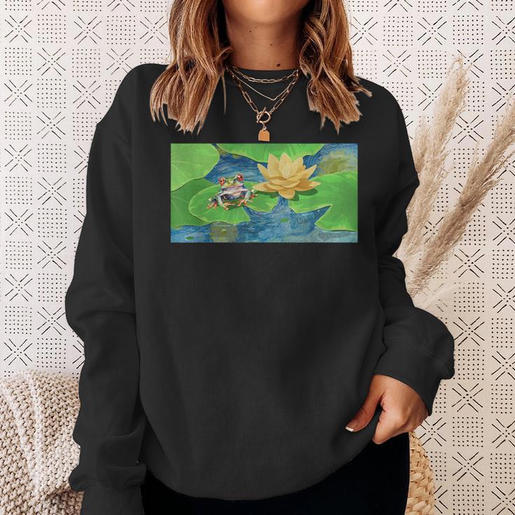 ゴッホ カエル 星月夜 動物 アート 自然 恋人 絵画 スウェットシャツ 彼女への贈り物