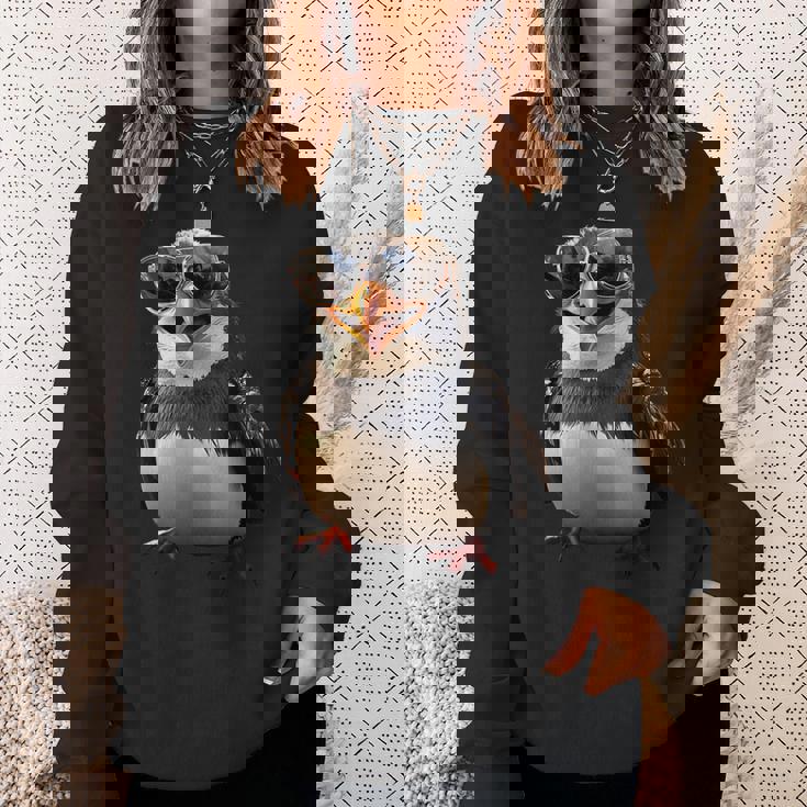 サングラスをかけたペンギン アニマル・フレンド ラブ・キュート・ペンギン スウェットシャツ 彼女への贈り物