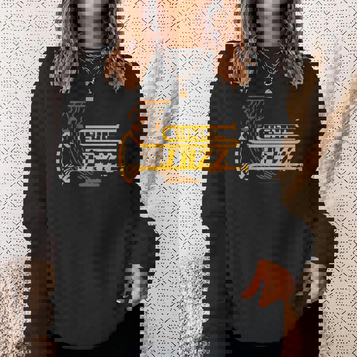 ジャズ・ソウル ジャズ・ミュージシャン トランペッター シートミュージック スウェットシャツ 彼女への贈り物