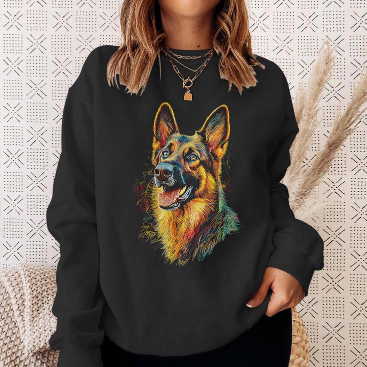 ジャーマンシェパード 犬 モチーフ ペット イラスト ジャーマンシェパード スウェットシャツ 彼女への贈り物