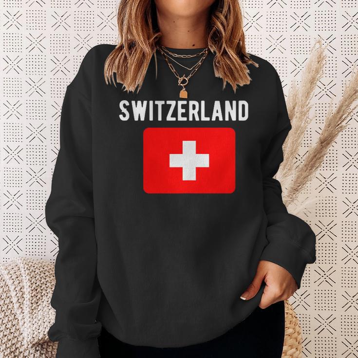 スイス国旗 スイス国地図フラッグ スウェットシャツ 彼女への贈り物