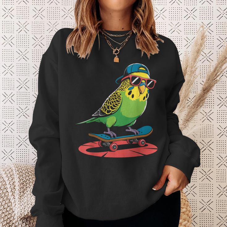 スケートボード セキセイインコ スケート セキセイインコ スウェットシャツ 彼女への贈り物