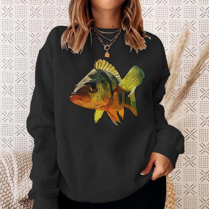 スズキ魚グラフィック デザイン海海洋動物 スウェットシャツ 彼女への贈り物