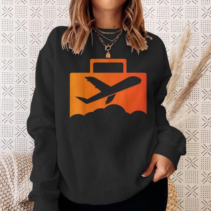 スーツケース航空の飛行機デザイン スウェットシャツ 彼女への贈り物
