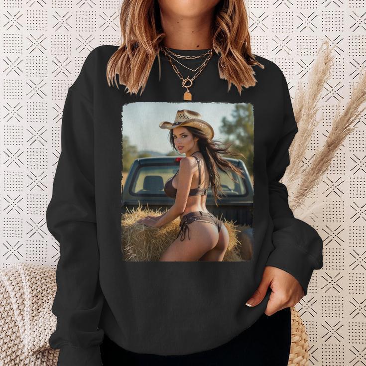 セクシーガールグラフィックtシャツ カウガールピンナップガール 2 スウェットシャツ 彼女への贈り物