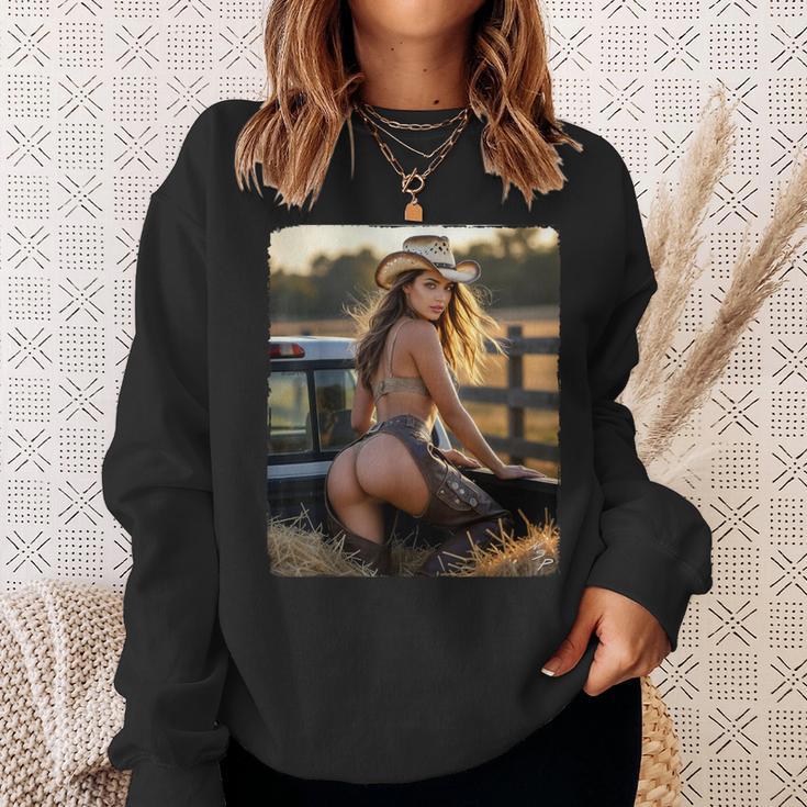 セクシーガールグラフィックtシャツ カウガールピンナップガール 4 スウェットシャツ 彼女への贈り物