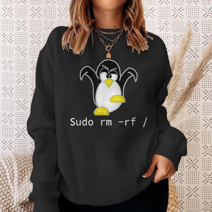 タックスlinuxペンギン須藤rm Rfコンピュータフリークハッカー スウェットシャツ 彼女への贈り物