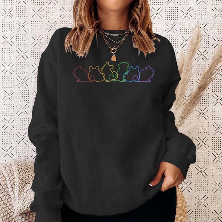 チンチラ Lgbt レインボー ロングテール チンチラ スウェットシャツ 彼女への贈り物