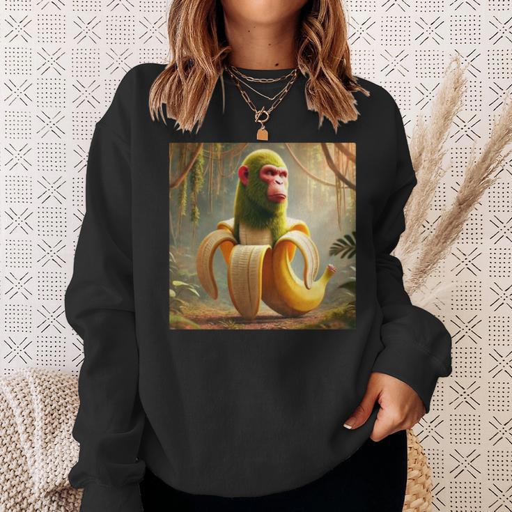 チンパンジーニ バナニーニ 長袖tシャツ スウェットシャツ 彼女への贈り物