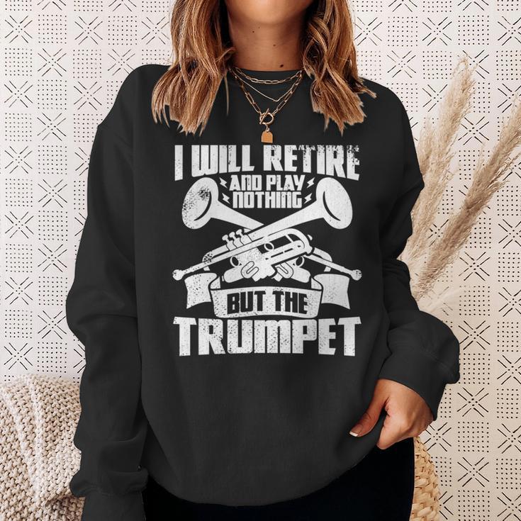 トランペットじいさん吹奏楽団マーチングバンド 長袖tシャツ スウェットシャツ 彼女への贈り物