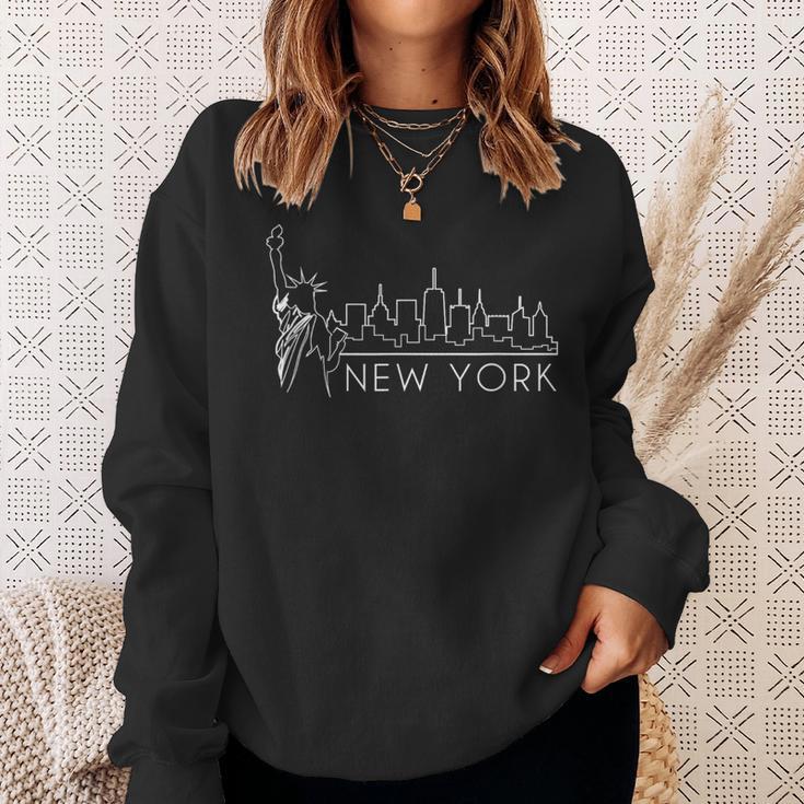ニューヨーク スカイライン マンハッタン ニューヨーク お土産 アメリカ Nyc Usa スウェットシャツ 彼女への贈り物