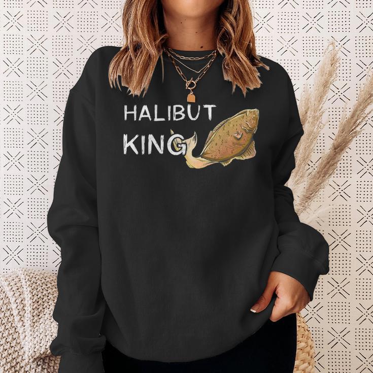 メンズ ハリバット 王様キャッチ おかしな釣り 漁師 ハリブット 魚 スウェットシャツ 彼女への贈り物