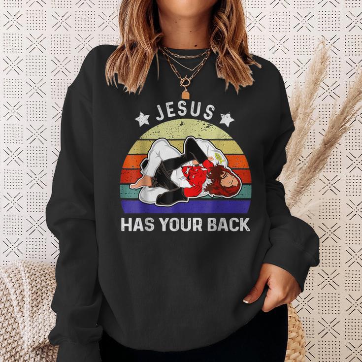 ブラジリアン柔術 Jesus Has Your Back スウェットシャツ 彼女への贈り物