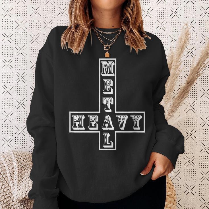 ヘビーメタル逆さま逆十字メタルヘッドサタン面白い Heavy Metal Inverted Crossatan スウェットシャツ 彼女への贈り物
