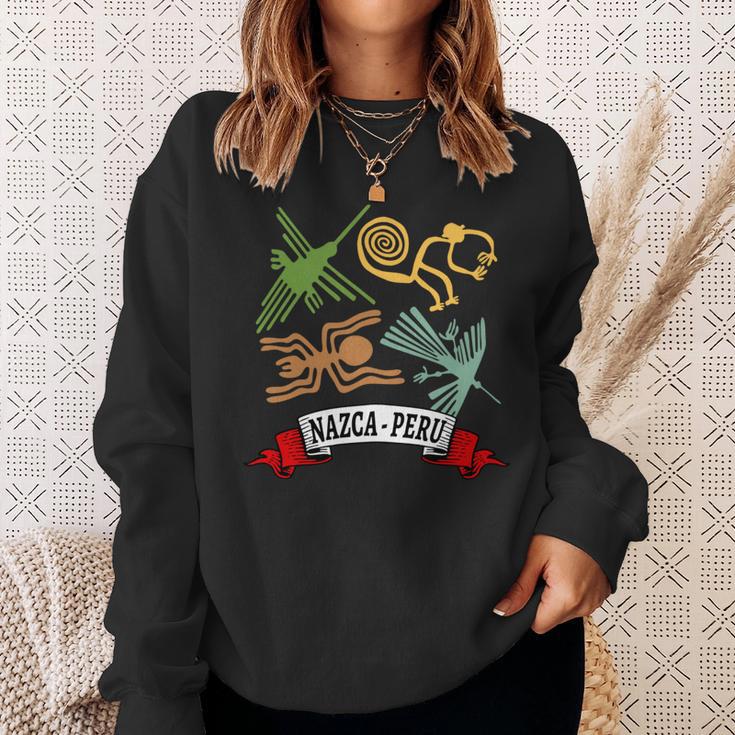 ペルーのナスカ線 ペルー古代地上絵ミステリーアート 長袖tシャツ スウェットシャツ 彼女への贈り物
