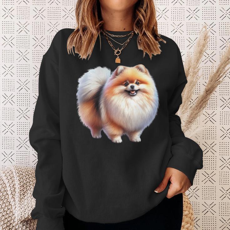 ポメラニアン犬 長袖tシャツ スウェットシャツ 彼女への贈り物