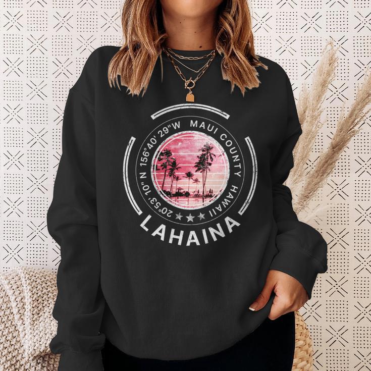 ラハイナ マウイ ハワイ レトロ 長袖tシャツ スウェットシャツ 彼女への贈り物