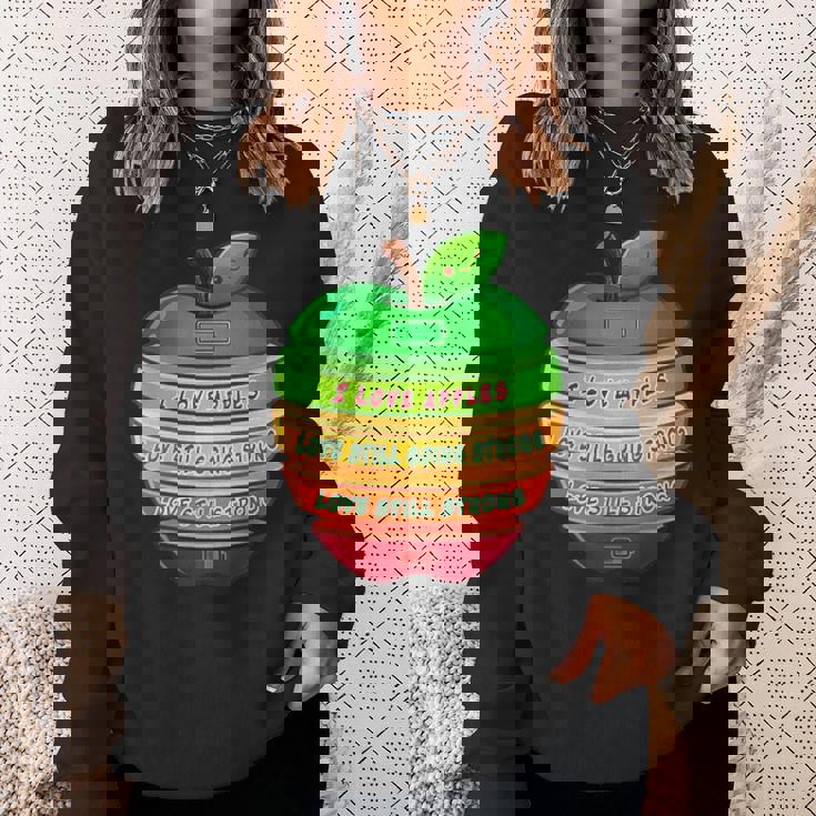 リンゴの力シリーズ リンゴのエネルギー リンゴ スライス 充電 バッテリー 残量 おもしろみ ユニーク スウェットシャツ 彼女への贈り物