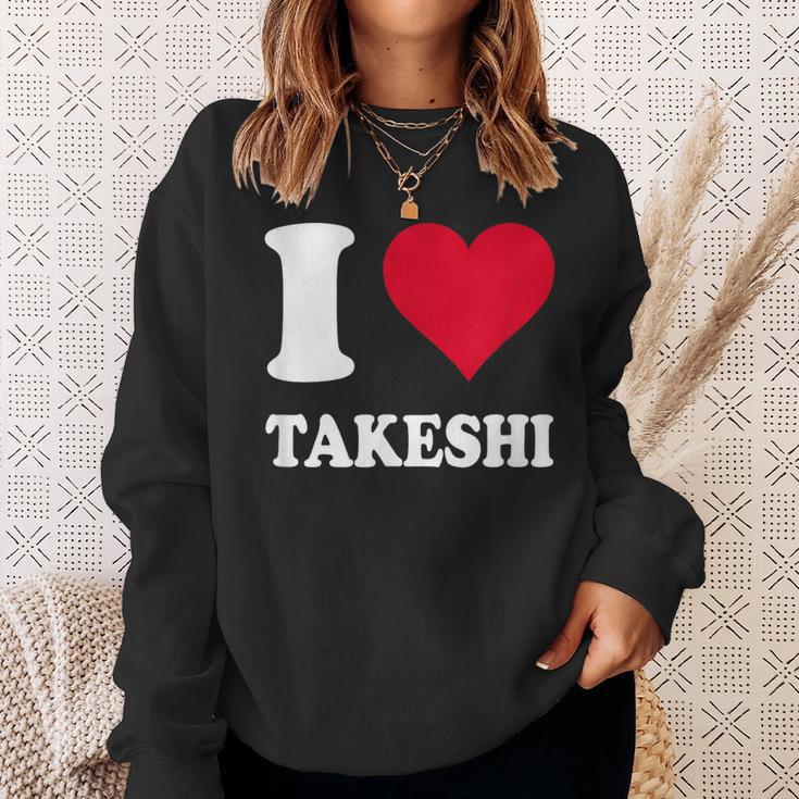 レッドハート I Love Takeshi スウェットシャツ 彼女への贈り物