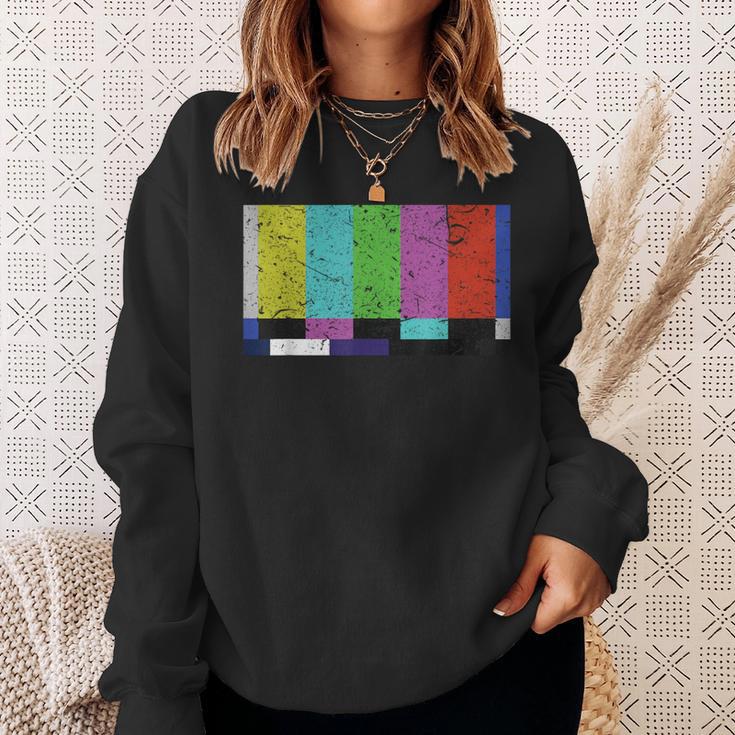 ヴィンテージテレビテストパターンカラーバー グラフィックデザインプレゼント スウェットシャツ 彼女への贈り物