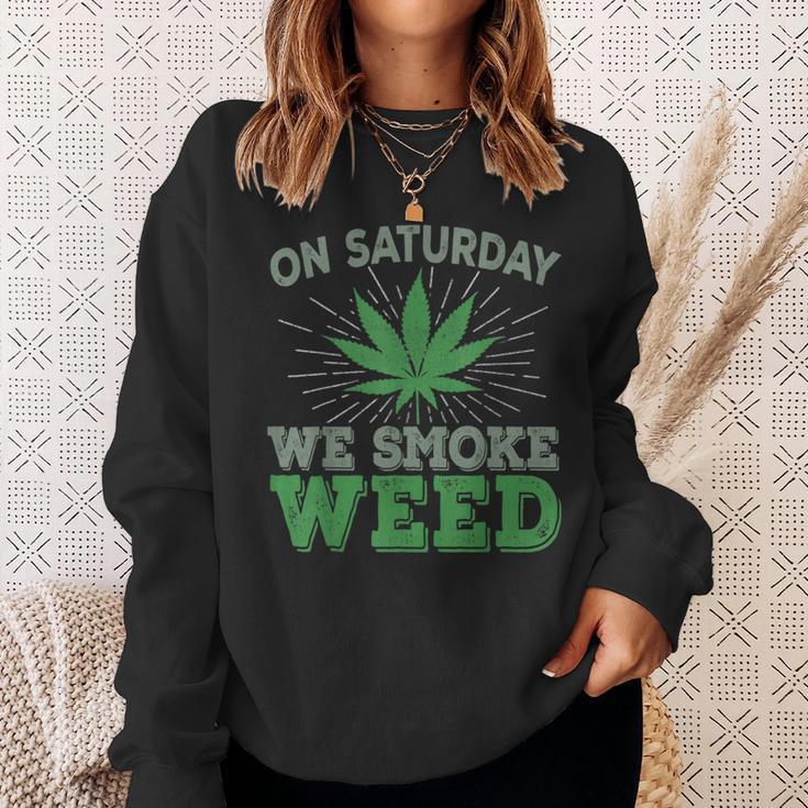 土曜日はwemoke Weeed-鈍いジョイントガンジャディスペンサリーアート スウェットシャツ 彼女への贈り物