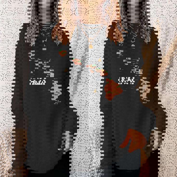 地図 ヴィンテージ お土産 ハワイ諸島 スウェットシャツ 彼女への贈り物