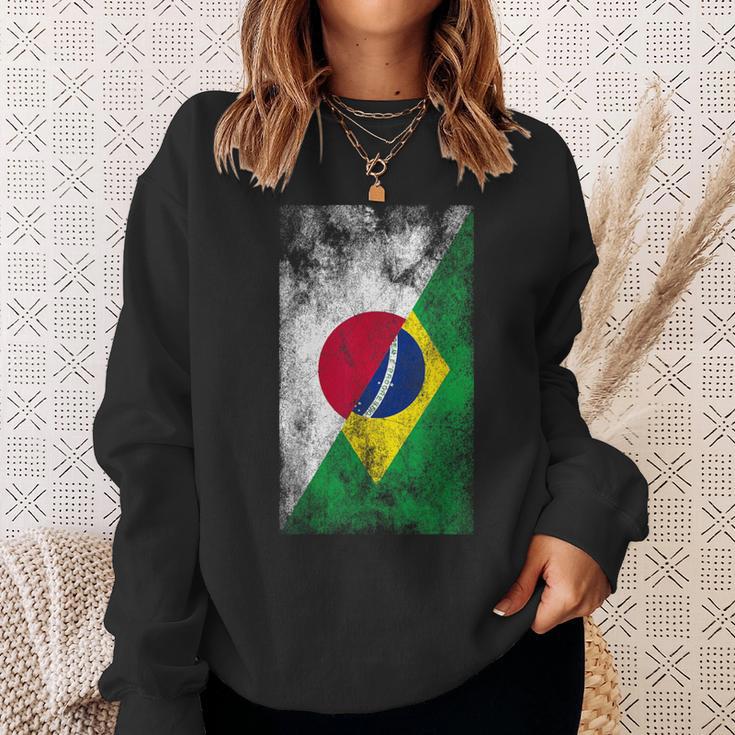 日本とブラジルの国旗 日本ブラジル人 スウェットシャツ 彼女への贈り物