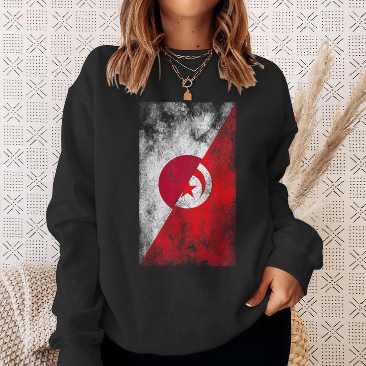 日本チュニジア国旗 日本のチュニジア。 スウェットシャツ 彼女への贈り物