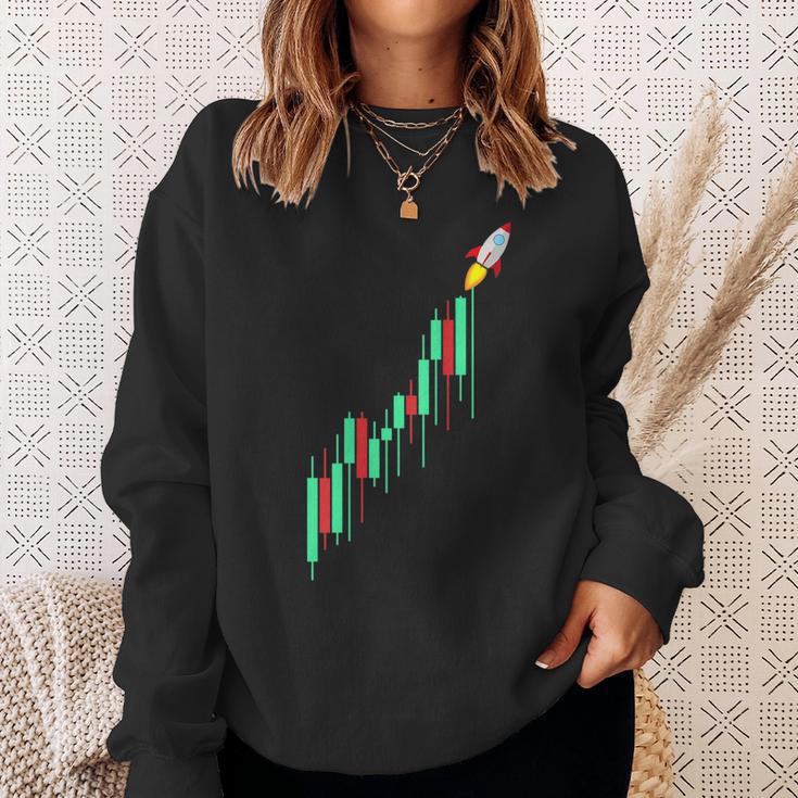 月へムーニング暗号株取引強気トレーダー Btc スウェットシャツ 彼女への贈り物