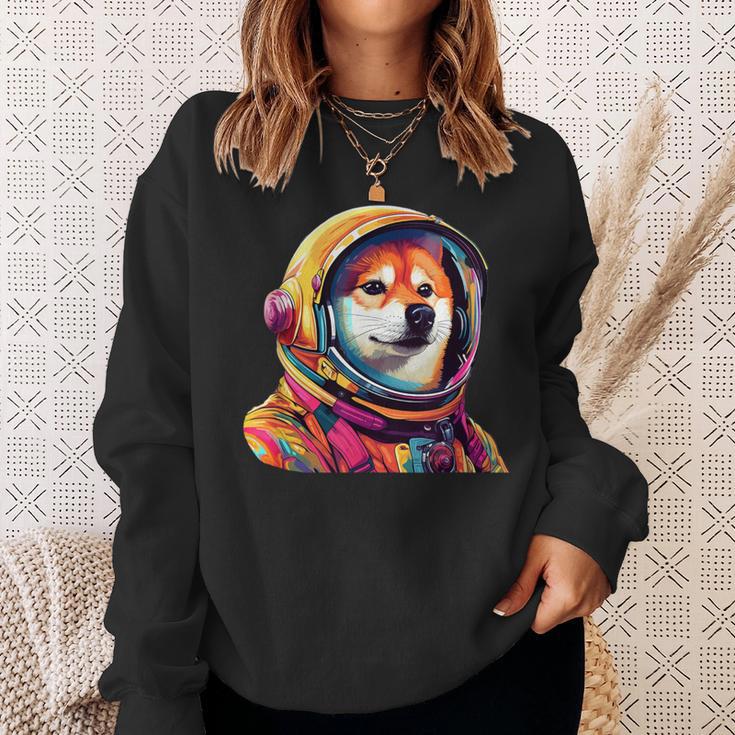 柴犬 面白いtシャツ 犬 宇宙飛行士 かわいい メンズ 子供 おもしろ 服 グッズ ネタ 犬好き スウェットシャツ 彼女への贈り物