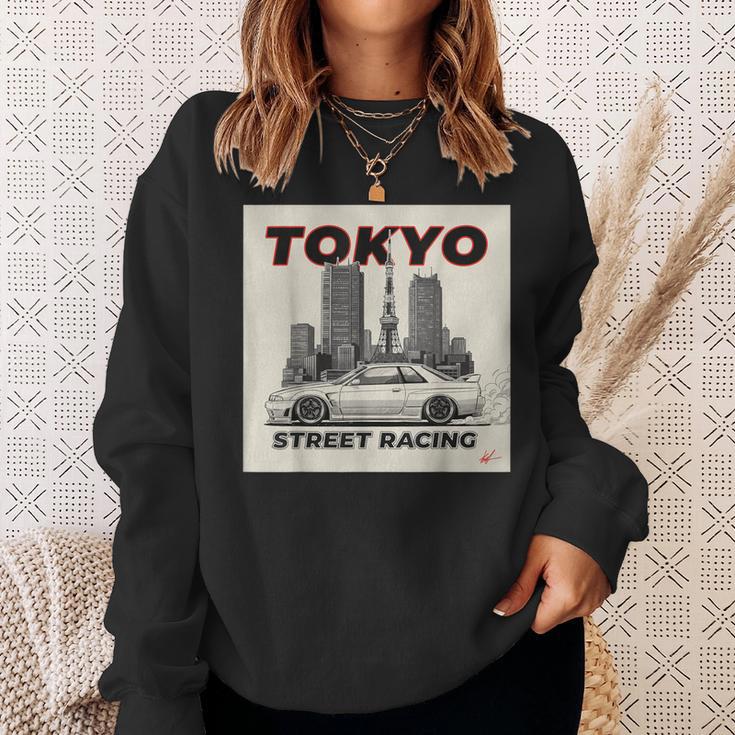自動車愛好家のための東京ストリートレーシングカーデザイン スウェットシャツ 彼女への贈り物
