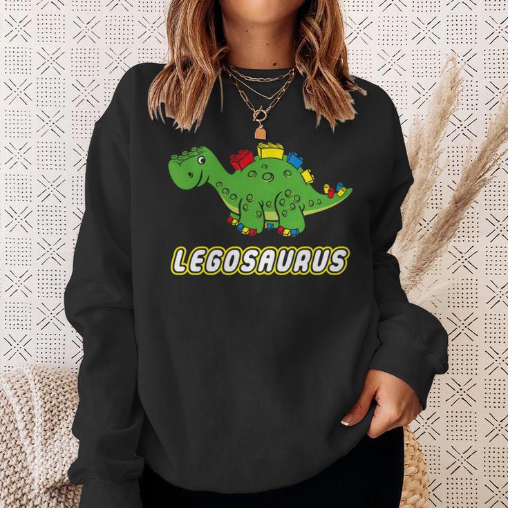 面白い恐竜 レゴサウルス レゴ ザウルス 恐竜 長袖tシャツ スウェットシャツ 彼女への贈り物