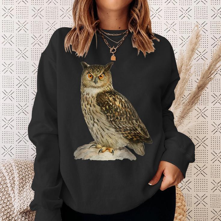 鳥 面白いtシャツ フクロウ ミミズク バードウォッチング 服 メンズ おもしろ グッズ 面白い おしゃれ スウェットシャツ 彼女への贈り物
