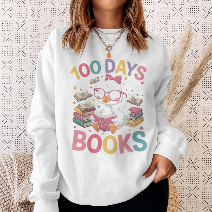 100 Days In The Books Goose Reading 100th Day Of School Sweatshirt Gifts for Her 100 Days In The Books Goose Reading 100th Day Of School Sweatshirt Gifts for Her
